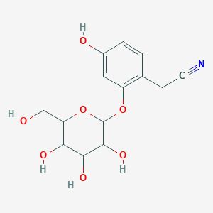 molecular formula C14H17NO7 B12296042 2-(beta-D-Glucopyranosyloxy)-4-hydroxybenzeneacetonitrile 