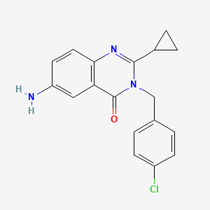 molecular formula C18H16ClN3O B12296059 6-amino-3-(4-chlorobenzyl)-2-cyclopropylquinazolin-4(3H)-one 