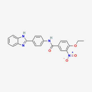 molecular formula C22H18N4O4 B1229606 N-[4-(1H-benzimidazol-2-yl)phenyl]-4-ethoxy-3-nitrobenzamide 
