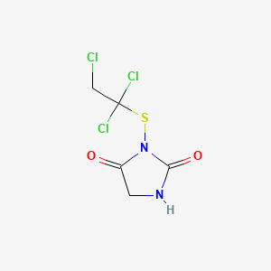 molecular formula C5H5Cl3N2O2S B12296063 Hydantoin, 3-[(1,1,2-Trichloroethylthio)]- CAS No. 5235-26-7