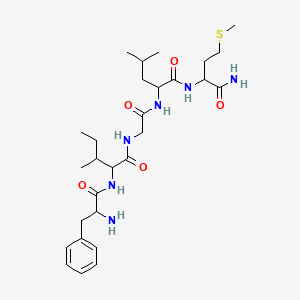 molecular formula C28H46N6O5S B12296083 H-DL-Phe-DL-xiIle-Gly-DL-Leu-DL-Met-NH2 