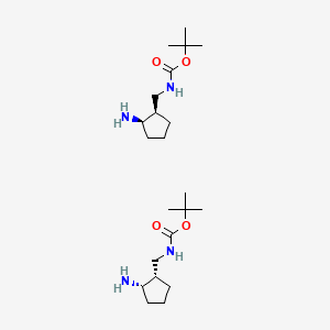 molecular formula C22H44N4O4 B12296089 rel-tert-butyl (((1R,2R)-2-aminocyclopentyl)methyl)carbamate 