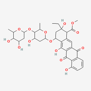 methyl 4-[5-(4,5-dihydroxy-6-methyloxan-2-yl)oxy-4-hydroxy-6-methyloxan-2-yl]oxy-2-ethyl-2,5,7-trihydroxy-6,11-dioxo-3,4-dihydro-1H-tetracene-1-carboxylate