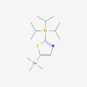 molecular formula C15H31NSSiSn B12296163 2-(Triisopropylsilyl)-5-(trimethylstannyl)thiazole 