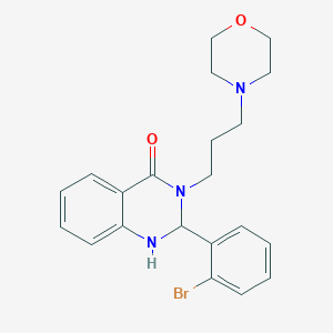 molecular formula C21H24BrN3O2 B1229619 2-(2-Bromophenyl)-3-[3-(4-morpholinyl)propyl]-1,2-dihydroquinazolin-4-one 