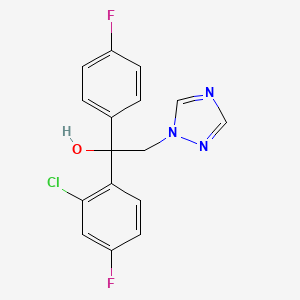 molecular formula C16H12ClF2N3O B12296229 1H-1,2,4-Triazole-1-ethanol, alpha-(2-chloro-4-fluorophenyl)-alpha-(4-fluorophenyl)- CAS No. 100567-96-2