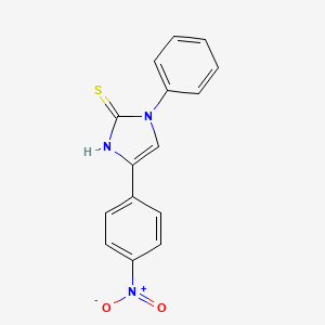 molecular formula C15H11N3O2S B1229624 5-(4-nitrophenyl)-3-phenyl-1H-imidazole-2-thione 