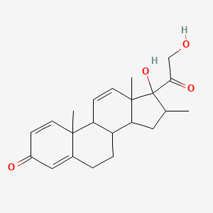 molecular formula C22H28O4 B12296259 17-hydroxy-17-(2-hydroxyacetyl)-10,13,16-trimethyl-7,8,9,14,15,16-hexahydro-6H-cyclopenta[a]phenanthren-3-one 