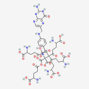 (2S,7R,11S)-2,11-Diamino-6-[(4S)-4-amino-4-carboxy-butanoyl]-7-[[(4S)-4-amino-4-carboxy-butanoyl]-[4-[(2-amino-4-oxo-1H-pteridin-6-YL)methylamino]benzoyl]amino]-7-[(4S)-4-amino-4-carboxy-butanoyl]oxycarbonyl-6-(carboxymethyl)-5,8-dioxo-dodecanedioic acid