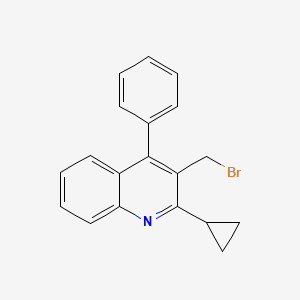 molecular formula C19H16BrN B12296319 3-(Bromomethyl)-2-cyclopropyl-4-phenylquinoline 