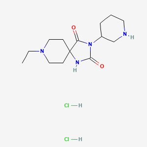 molecular formula C14H26Cl2N4O2 B12296327 8-Ethyl-3-(piperidin-3-yl)-1,3,8-triazaspiro[4.5]decane-2,4-dione dihydrochloride 