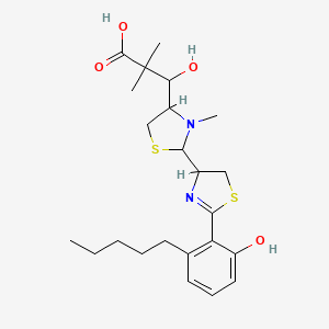 (3S)-3-hydroxy-3-[(2S,4R)-2-[(4R)-2-(2-hydroxy-6-pentylphenyl)-4,5-dihydro-1,3-thiazol-4-yl]-3-methyl-1,3-thiazolidin-4-yl]-2,2-dimethylpropanoic acid