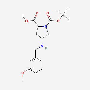 molecular formula C19H28N2O5 B12296355 1-O-tert-butyl 2-O-methyl 4-[(3-methoxyphenyl)methylamino]pyrrolidine-1,2-dicarboxylate 