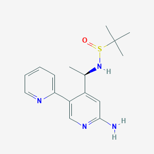 molecular formula C16H22N4OS B12296380 (S)-N-((R)-1-(6'-Amino-[2,3'-bipyridin]-4'-yl)ethyl)-2-methylpropane-2-sulfinamide 