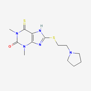 Theophylline, 8-(2-pyrrolidinoethyl)thio-6-thio-