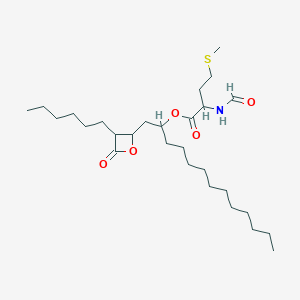 molecular formula C28H51NO5S B12296407 1-(3-Hexyl-4-oxooxetan-2-yl)tridecan-2-yl 2-formamido-4-methylsulfanylbutanoate 