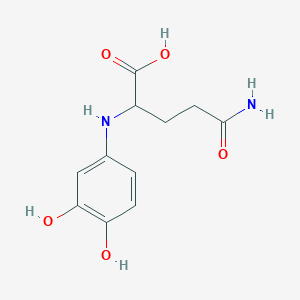 molecular formula C11H14N2O5 B12296423 5-Amino-2-(3,4-dihydroxyanilino)-5-oxopentanoic acid 