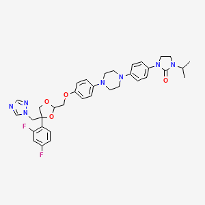 molecular formula C35H39F2N7O4 B12296442 1-[4-[4-[4-[[4-(2,4-Difluorophenyl)-4-(1,2,4-triazol-1-ylmethyl)-1,3-dioxolan-2-yl]methoxy]phenyl]piperazin-1-yl]phenyl]-3-propan-2-ylimidazolidin-2-one 