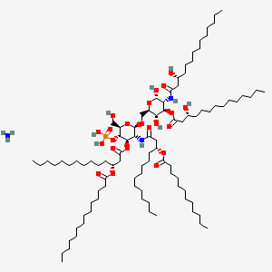 azane;[(2R,3S,4R,5R,6S)-2-[[(2R,3R,4R,5S,6R)-3-[[(3R)-3-dodecanoyloxytetradecanoyl]amino]-6-(hydroxymethyl)-5-phosphonooxy-4-[(3R)-3-tetradecanoyloxytetradecanoyl]oxyoxan-2-yl]oxymethyl]-3,6-dihydroxy-5-[[(3R)-3-hydroxytetradecanoyl]amino]oxan-4-yl] (3R)-3-hydroxytetradecanoate