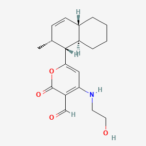 6-[(1R,2R,4aS,8aR)-2-methyl-1,2,4a,5,6,7,8,8a-octahydronaphthalen-1-yl]-4-(2-hydroxyethylamino)-2-oxo-pyran-3-carbaldehyde