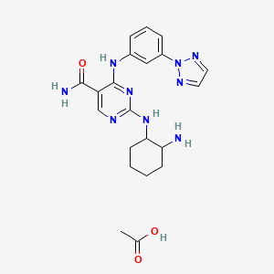 4-((3-(2H-1,2,3-triazol-2-yl)phenyl)amino)-2-(((1R,2S)-2-aminocyclohexyl)amino)pyrimidine-5-carboxamide acetate