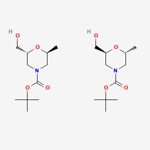 molecular formula C22H42N2O8 B12296530 Rel-tert-butyl (2S,6R)-2-(hydroxymethyl)-6-methylmorpholine-4-carboxylate 