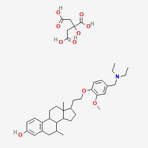 17-[2-[4-(diethylaminomethyl)-2-methoxyphenoxy]ethyl]-7,13-dimethyl-6,7,8,9,11,12,14,15,16,17-decahydrocyclopenta[a]phenanthren-3-ol;2-hydroxypropane-1,2,3-tricarboxylic acid