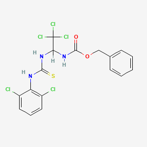 molecular formula C17H14Cl5N3O2S B1229656 N-[2,2,2-trichloro-1-[[(2,6-dichloroanilino)-sulfanylidenemethyl]amino]ethyl]carbamic acid (phenylmethyl) ester 