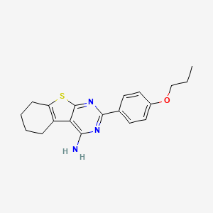 molecular formula C19H21N3OS B12296573 2-(4-Propoxyphenyl)-5,6,7,8-tetrahydrobenzo[4,5]thieno[2,3-d]pyrimidin-4-amine 