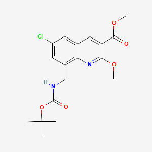 Methyl 8-(((tert-butoxycarbonyl)amino)methyl)-6-chloro-2-methoxyquinoline-3-carboxylate