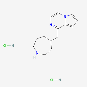 molecular formula C14H21Cl2N3 B12296619 1-(Azepan-4-ylmethyl)pyrrolo[1,2-a]pyrazine dihydrochloride 