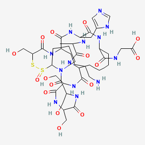 2-[[23-(4-aminobutyl)-12-(2-aminopropanoylamino)-3,6,9,26-tetrakis(hydroxymethyl)-20-(1H-imidazol-5-ylmethyl)-2,5,8,11,19,22,25,28-octaoxo-27,28lambda4-dithia-1,4,7,10,18,21,24-heptazabicyclo[27.3.0]dotriacontane-17-carbonyl]amino]acetic acid