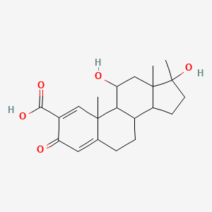 molecular formula C21H28O5 B12296634 11,17-Dihydroxy-17-methyl-3-oxoandrosta-1,4-diene-2-carboxylic acid 