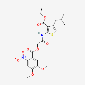 molecular formula C22H26N2O9S B1229666 2-[[2-[(4,5-Dimethoxy-2-nitrophenyl)-oxomethoxy]-1-oxoethyl]amino]-4-(2-methylpropyl)-3-thiophenecarboxylic acid ethyl ester 