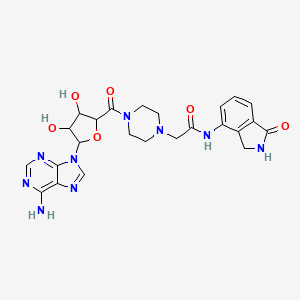 2-[4-[5-(6-aminopurin-9-yl)-3,4-dihydroxyoxolane-2-carbonyl]piperazin-1-yl]-N-(1-oxo-2,3-dihydroisoindol-4-yl)acetamide