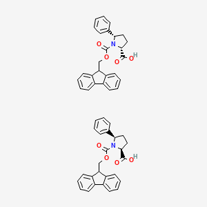 molecular formula C52H46N2O8 B12296687 cis-1-(((9H-fluoren-9-yl)methoxy)carbonyl)-5-phenylpyrrolidine-2-carboxylic acid 