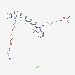 molecular formula C43H58ClN5O7 B12296692 N-(Ac-PEG3)-N'-(azide-PEG3)-Cy7 chloride 