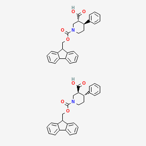 molecular formula C54H50N2O8 B12296695 rel-(3R,4S)-1-(((9H-fluoren-9-yl)methoxy)carbonyl)-4-phenylpiperidine-3-carboxylic acid 