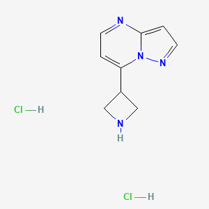 molecular formula C9H12Cl2N4 B12296708 7-(Azetidin-3-yl)pyrazolo[1,5-a]pyrimidine dihydrochloride 