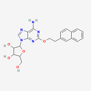 molecular formula C22H23N5O5 B12296715 (2R,3R,4S,5R)-2-{6-amino-2-[2-(naphthalen-2-yl)ethoxy]-9H-purin-9-yl}-5-(hydroxymethyl)oxolane-3,4-diol 