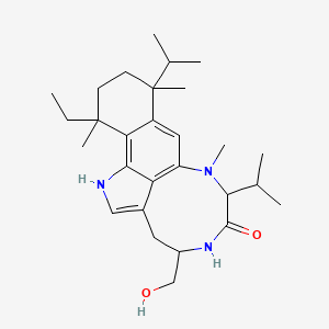 17-Ethyl-6-(hydroxymethyl)-10,14,17-trimethyl-9,14-di(propan-2-yl)-2,7,10-triazatetracyclo[9.7.1.04,19.013,18]nonadeca-1(18),3,11(19),12-tetraen-8-one