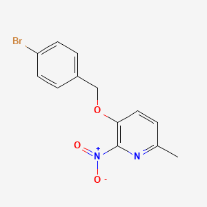 molecular formula C13H11BrN2O3 B1229676 3-[(4-Bromophenyl)methoxy]-6-methyl-2-nitropyridine 