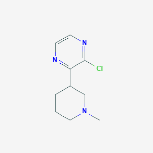 molecular formula C10H14ClN3 B12296778 2-Chloro-3-(1-methylpiperidin-3-yl)pyrazine 