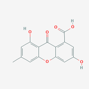 molecular formula C15H10O6 B12296789 3,8-Dihydroxy-6-methyl-9-oxo-9H-xanthene-1-carboxylic acid CAS No. 98973-45-6