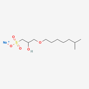 molecular formula C11H23NaO5S B12296819 1-Propanesulfonic acid, 2-hydroxy-3-(isooctyloxy)-, monosodium salt CAS No. 68072-33-3