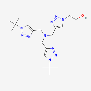 molecular formula C19H32N10O B12296823 2-(4-((Bis((1-(tert-butyl)-1H-1,2,3-triazol-4-yl)methyl)amino)methyl)-1H-1,2,3-triazol-1-yl)ethan-1-ol 