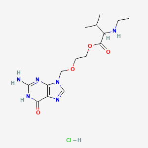 molecular formula C15H25ClN6O4 B12296842 2-[(2-amino-6-oxo-1H-purin-9-yl)methoxy]ethyl 2-(ethylamino)-3-methylbutanoate;hydrochloride 