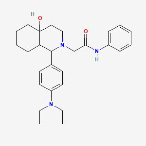 molecular formula C27H37N3O2 B1229685 2-[1-[4-(diethylamino)phenyl]-4a-hydroxy-1,3,4,5,6,7,8,8a-octahydroisoquinolin-2-yl]-N-phenylacetamide 