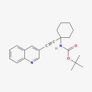 molecular formula C22H26N2O2 B12296860 Tert-butyl (1-(quinolin-3-ylethynyl)cyclohexyl)carbamate 