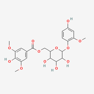 [3,4,5-Trihydroxy-6-(4-hydroxy-2-methoxyphenoxy)oxan-2-yl]methyl 4-hydroxy-3,5-dimethoxybenzoate